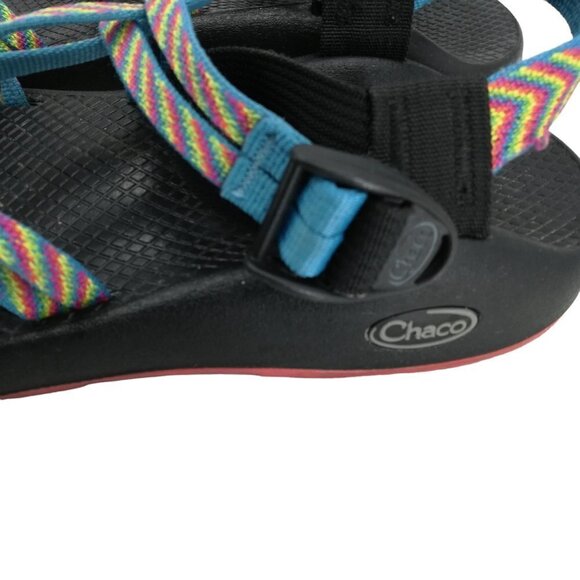 Chaco ZX/2 Rainbow Braided Sandals Size 8 Rainbow Vibram Fiesta Toe Loop Hiking - Picture 4 of 13